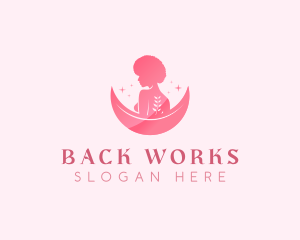 Woman Moon Afro Salon logo design