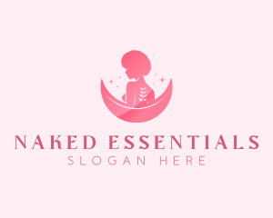 Woman Moon Afro Salon logo design