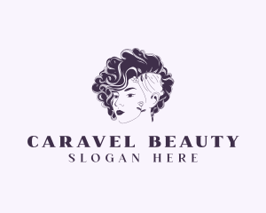 Curly Hairstyle Beauty Salon logo design