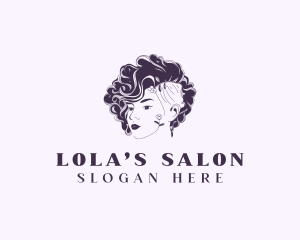 Curly Hairstyle Beauty Salon logo design