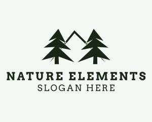 Pine Tree Mountain Nature logo design