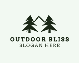 Pine Tree Mountain Nature logo design