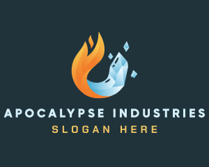 Industrial Ice Flame logo design