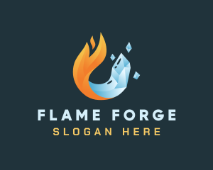 Industrial Ice Flame logo design