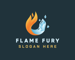 Industrial Ice Flame logo design