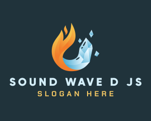 Industrial Ice Flame logo design