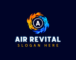 Heating Cooling HVAC logo design