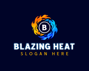 Heating Cooling HVAC logo design