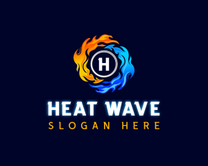 Heating Cooling HVAC logo design