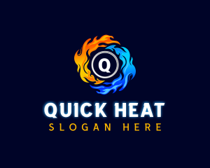 Heating Cooling HVAC logo design