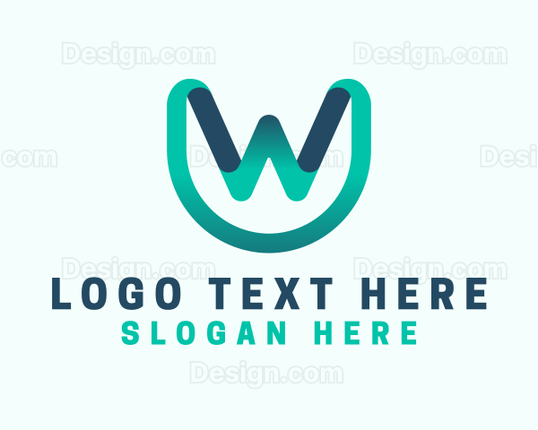 Ribbon Digital Agency Letter W Logo