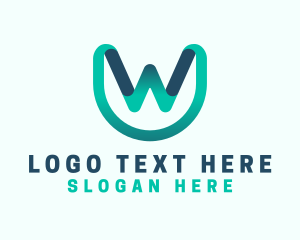 Ribbon Digital Agency Letter W logo