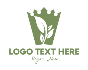 Green Crown Leaf logo