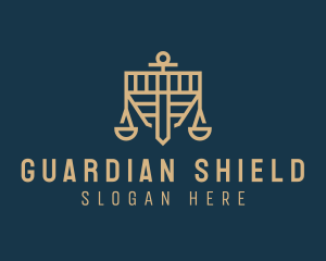 Shield Sword Scale logo design