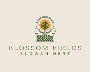 Windmill Wheat Field logo design