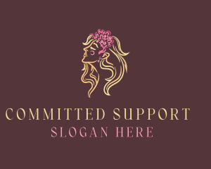 Floral Beauty Goddess logo design