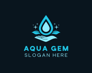 Natural Water Droplet logo design