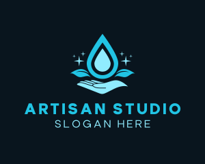 Natural Water Droplet logo design