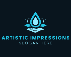 Natural Water Droplet logo design