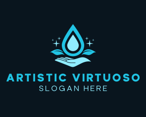 Natural Water Droplet logo design