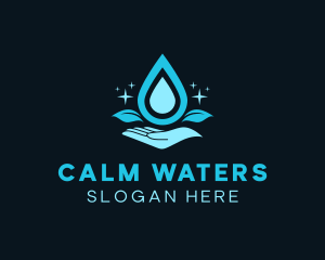 Natural Water Droplet logo design