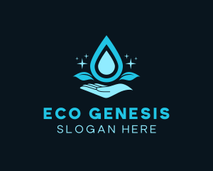 Natural Water Droplet logo design