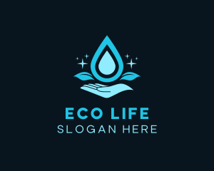 Natural Water Droplet logo design