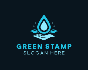 Natural Water Droplet logo design