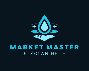 Natural Water Droplet logo design