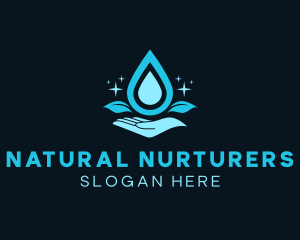 Natural Water Droplet logo design