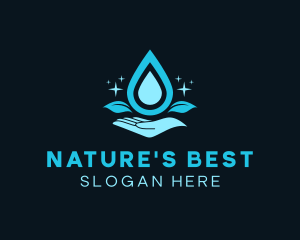 Natural Water Droplet logo design