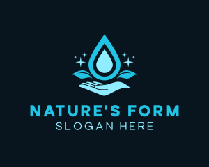 Natural Water Droplet logo design