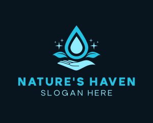 Natural Water Droplet logo design