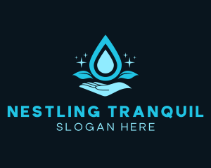 Natural Water Droplet logo design