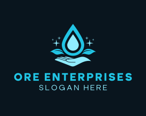 Natural Water Droplet logo design