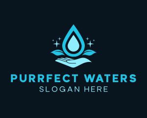 Natural Water Droplet logo design