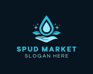 Natural Water Droplet logo design