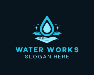 Natural Water Droplet logo design