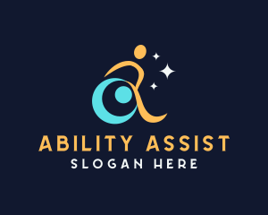 Human Wheelchair Handicap logo design