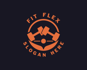 Crossfit Gym Dumbbells logo design