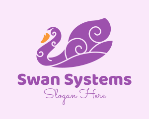 Ornamental Swirly Swan logo