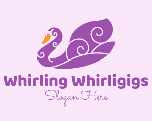 Ornamental Swirly Swan logo