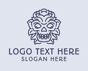 Decorative - Decorative Tribal Skull Art logo design