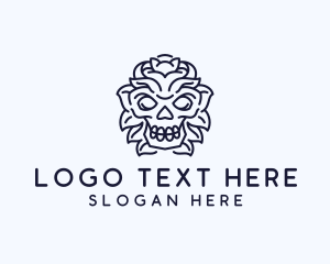 Decorative Tribal Skull Art logo