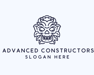 Decorative Tribal Skull Art logo design