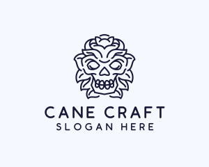 Decorative Tribal Skull Art logo design