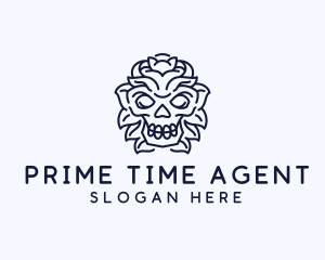 Decorative Tribal Skull Art logo design