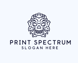 Decorative Tribal Skull Art logo design