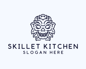 Decorative Tribal Skull Art logo design