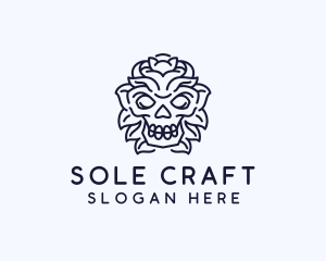 Decorative Tribal Skull Art logo design